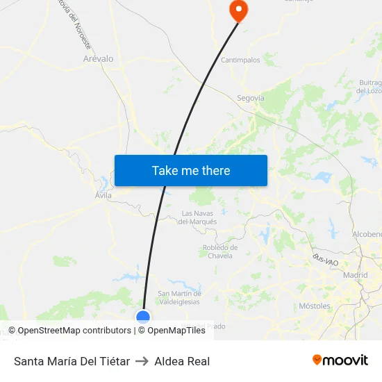 Santa María Del Tiétar to Aldea Real map