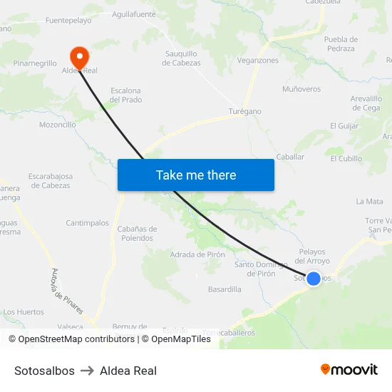 Sotosalbos to Aldea Real map