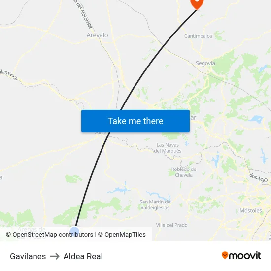 Gavilanes to Aldea Real map