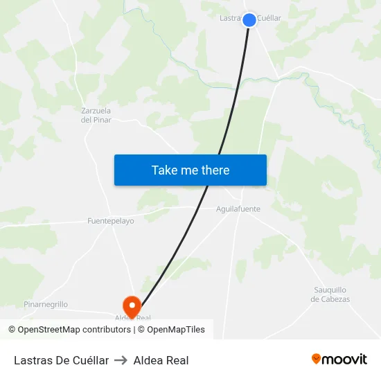 Lastras De Cuéllar to Aldea Real map