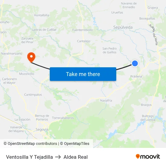Ventosilla Y Tejadilla to Aldea Real map