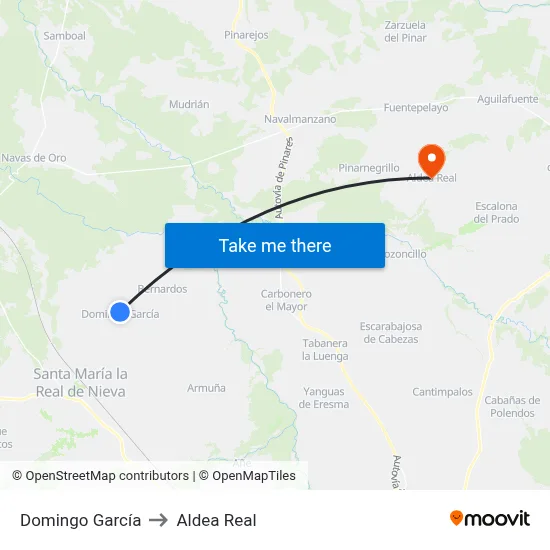 Domingo García to Aldea Real map