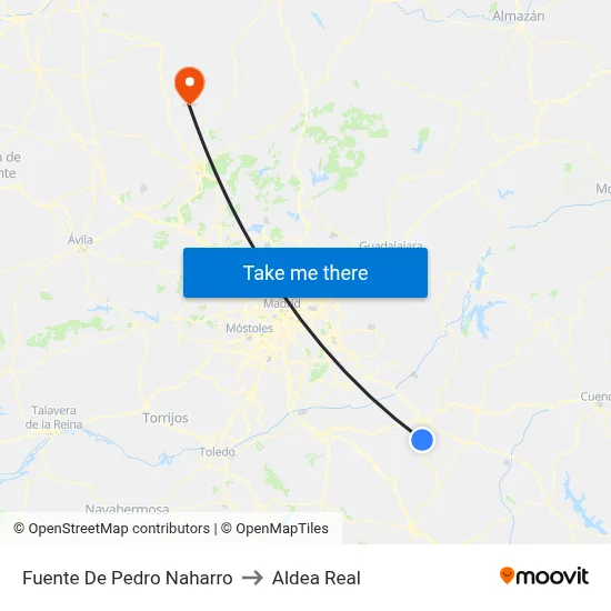 Fuente De Pedro Naharro to Aldea Real map