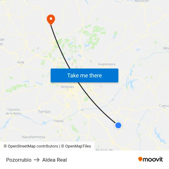 Pozorrubio to Aldea Real map