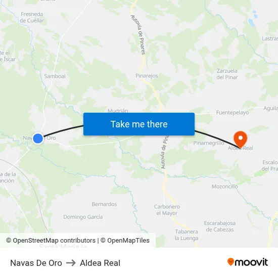 Navas De Oro to Aldea Real map