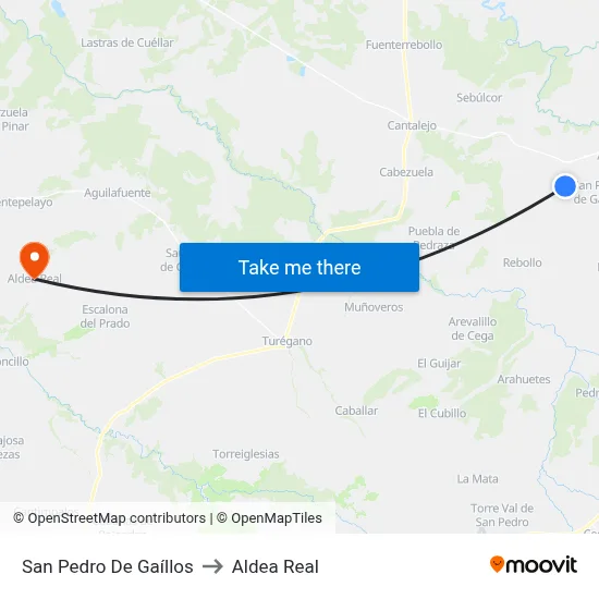 San Pedro De Gaíllos to Aldea Real map