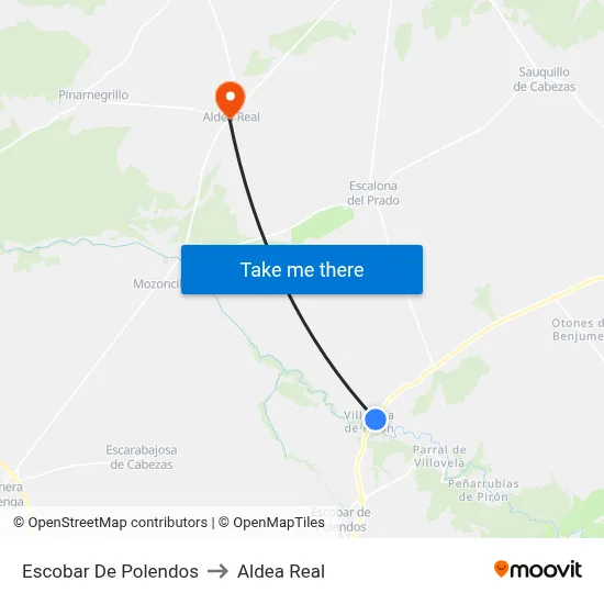 Escobar De Polendos to Aldea Real map