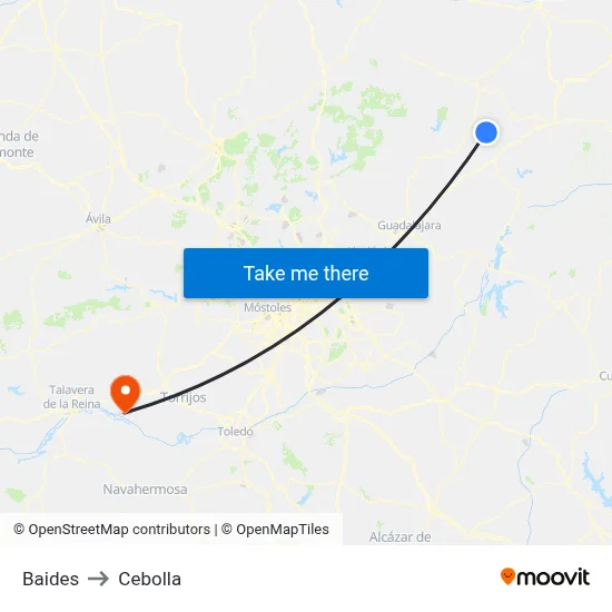 Baides to Cebolla map