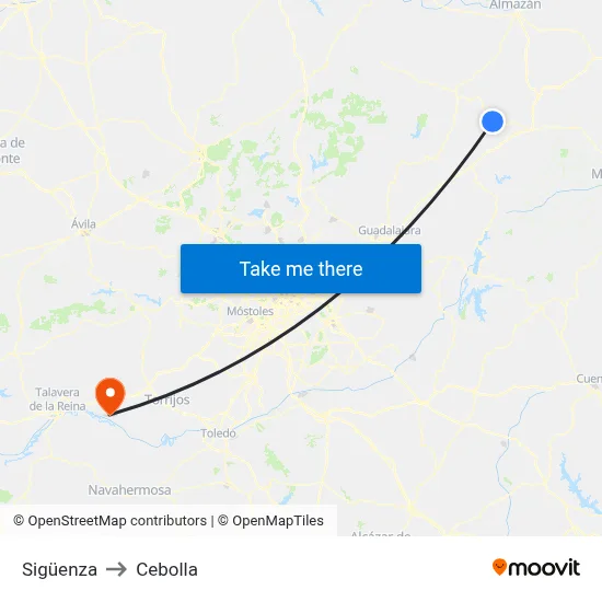 Sigüenza to Cebolla map