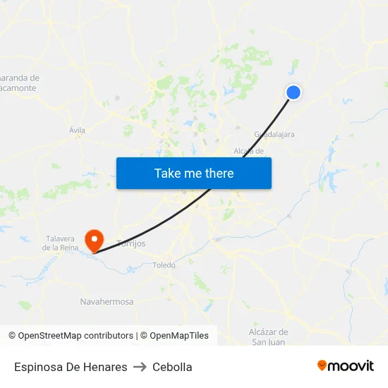 Espinosa De Henares to Cebolla map