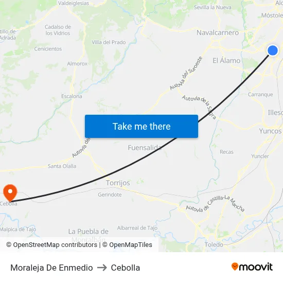 Moraleja De Enmedio to Cebolla map