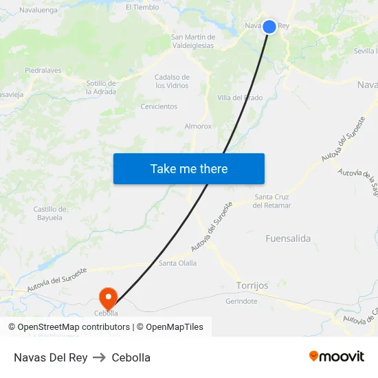 Navas Del Rey to Cebolla map