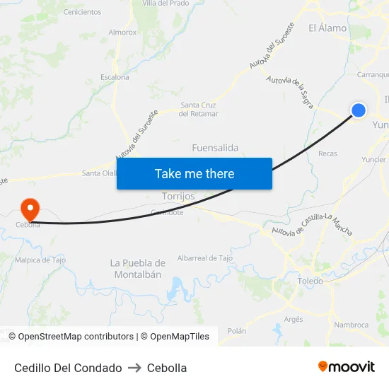 Cedillo Del Condado to Cebolla map