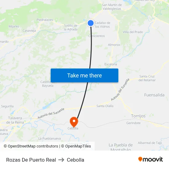 Rozas De Puerto Real to Cebolla map