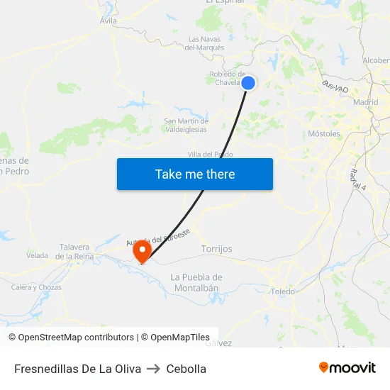 Fresnedillas De La Oliva to Cebolla map