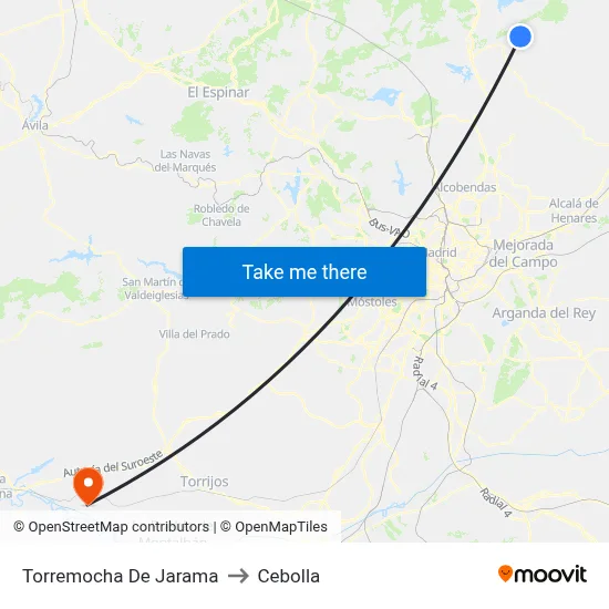 Torremocha De Jarama to Cebolla map