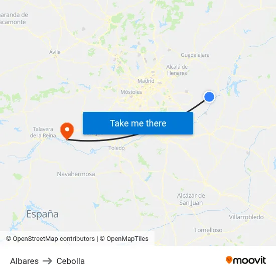 Albares to Cebolla map