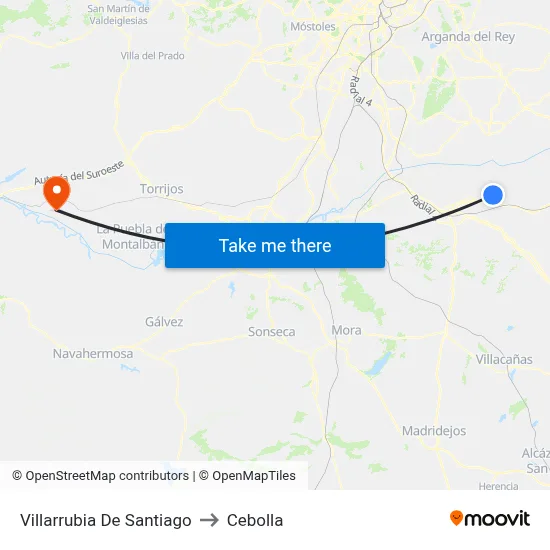 Villarrubia De Santiago to Cebolla map