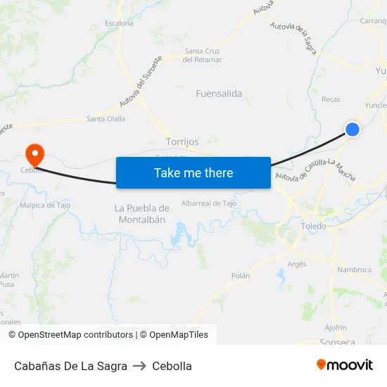 Cabañas De La Sagra to Cebolla map