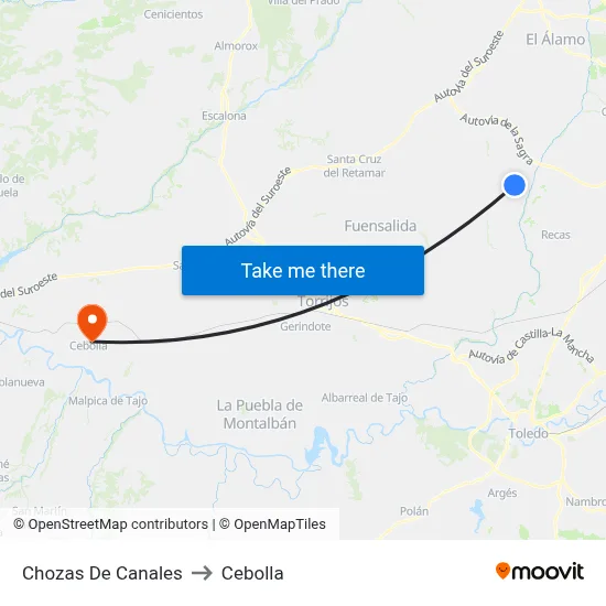 Chozas De Canales to Cebolla map