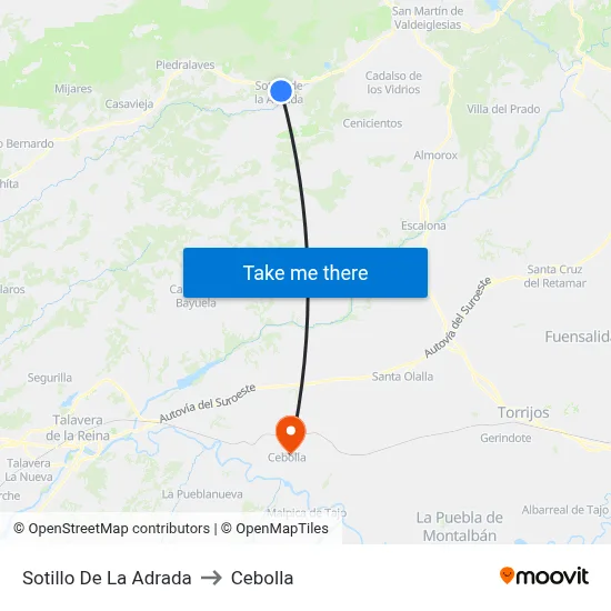 Sotillo De La Adrada to Cebolla map