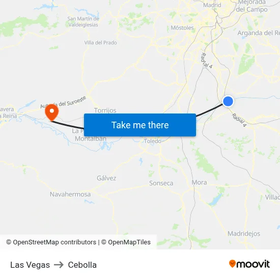 Las Vegas to Cebolla map