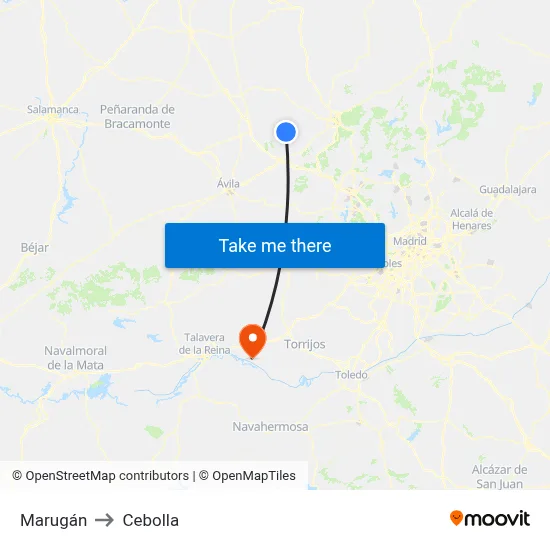 Marugán to Cebolla map
