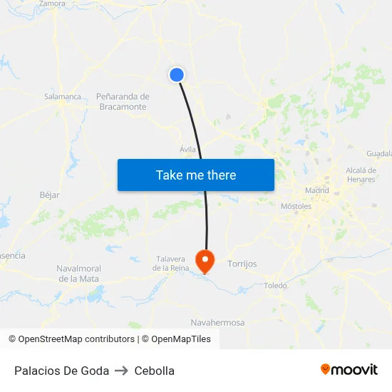 Palacios De Goda to Cebolla map