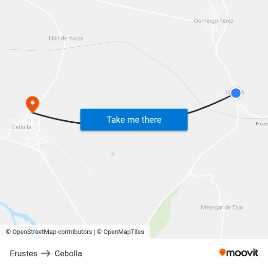Erustes to Cebolla map