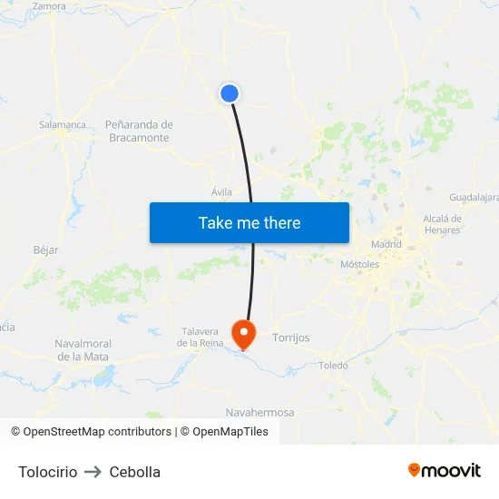 Tolocirio to Cebolla map