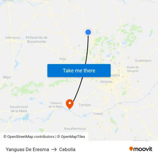 Yanguas De Eresma to Cebolla map