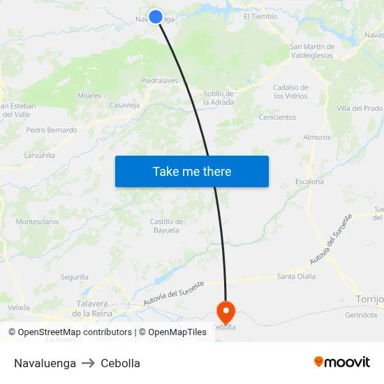 Navaluenga to Cebolla map