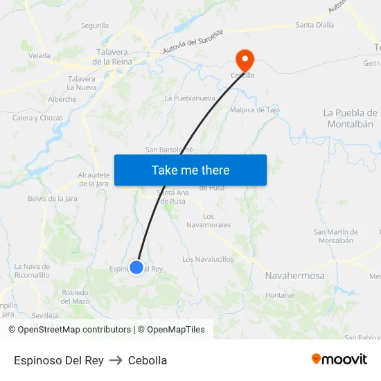 Espinoso Del Rey to Cebolla map