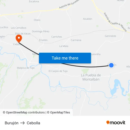 Burujón to Cebolla map