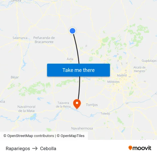 Rapariegos to Cebolla map