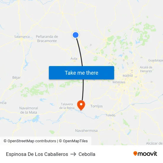 Espinosa De Los Caballeros to Cebolla map