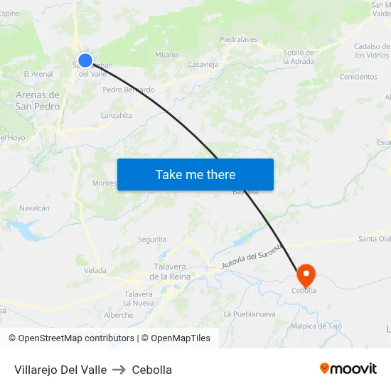 Villarejo Del Valle to Cebolla map