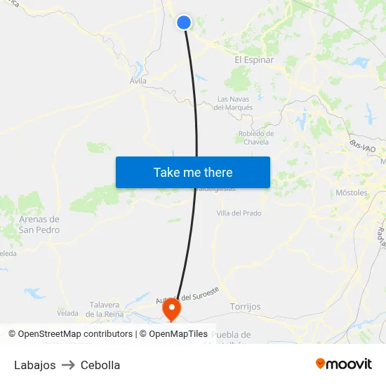 Labajos to Cebolla map