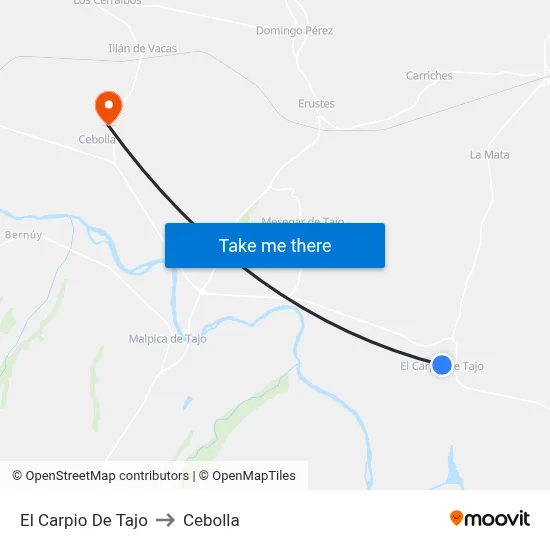 El Carpio De Tajo to Cebolla map