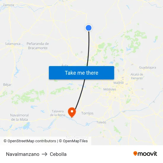 Navalmanzano to Cebolla map