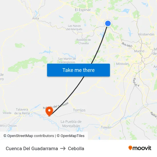 Cuenca Del Guadarrama to Cebolla map