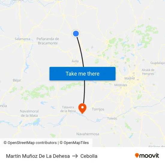 Martín Muñoz De La Dehesa to Cebolla map