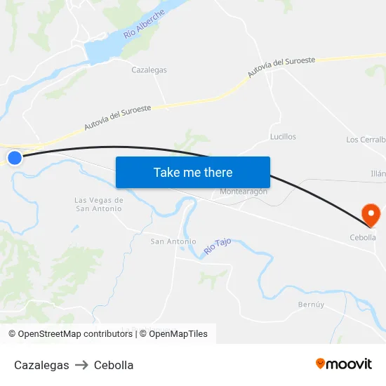 Cazalegas to Cebolla map