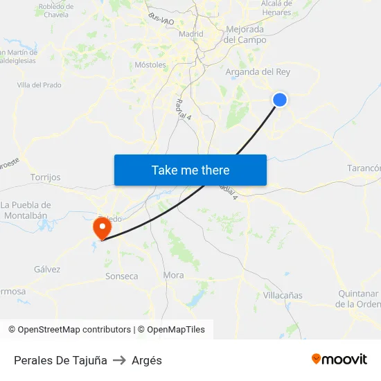 Perales De Tajuña to Argés map
