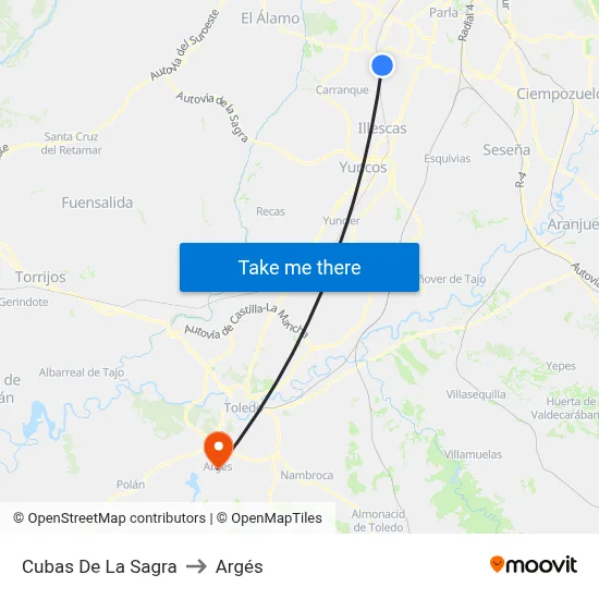 Cubas De La Sagra to Argés map