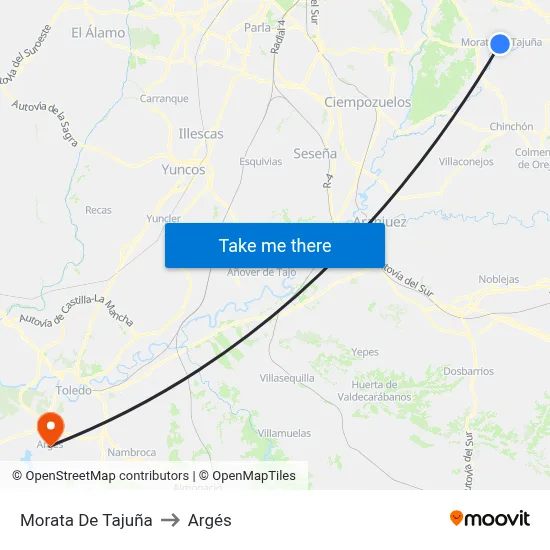 Morata De Tajuña to Argés map