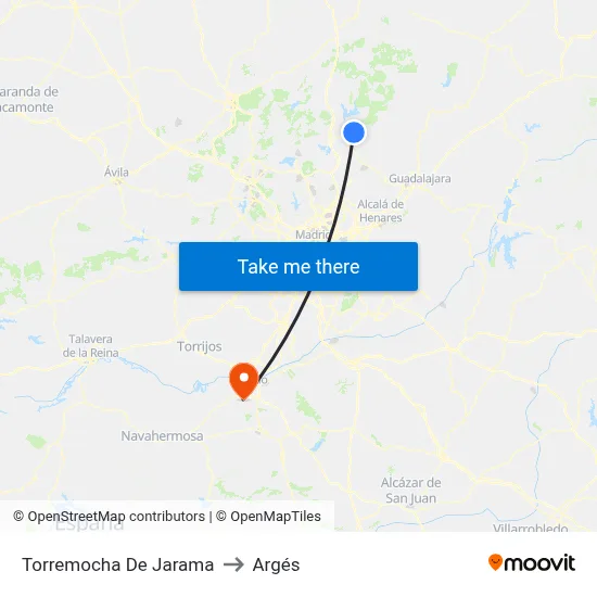 Torremocha De Jarama to Argés map