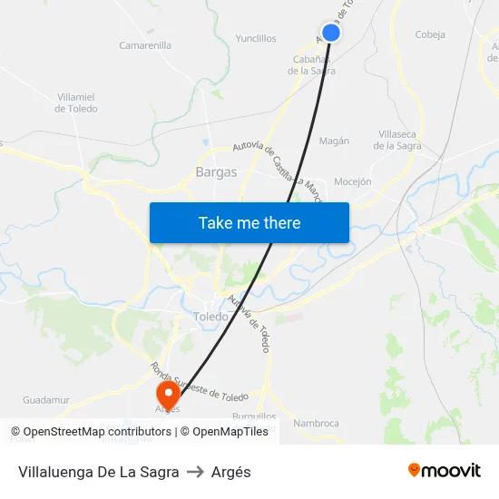 Villaluenga De La Sagra to Argés map