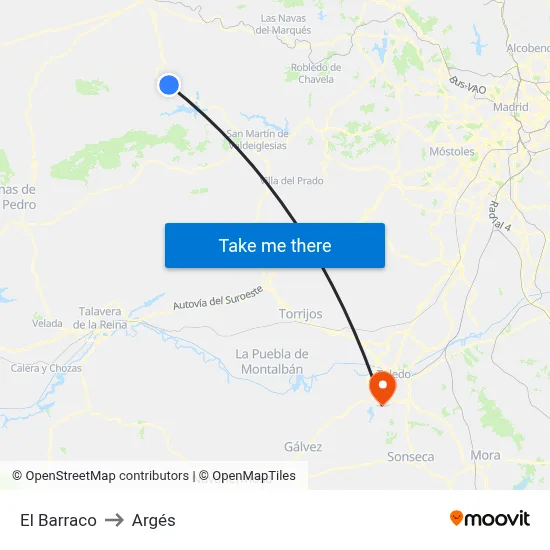 El Barraco to Argés map
