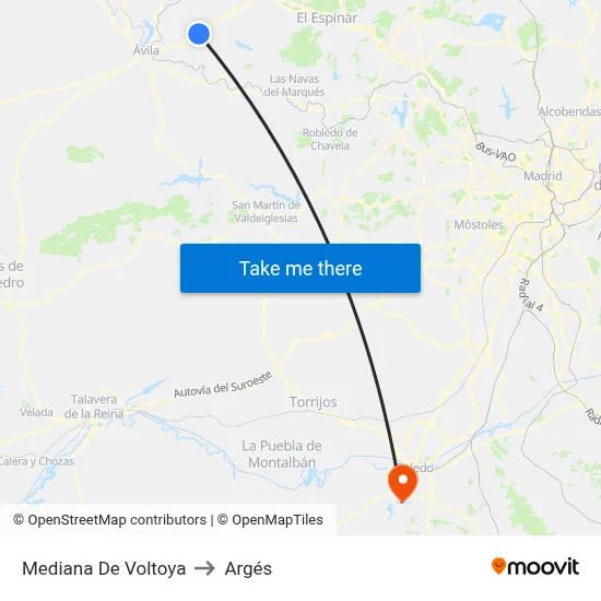 Mediana De Voltoya to Argés map